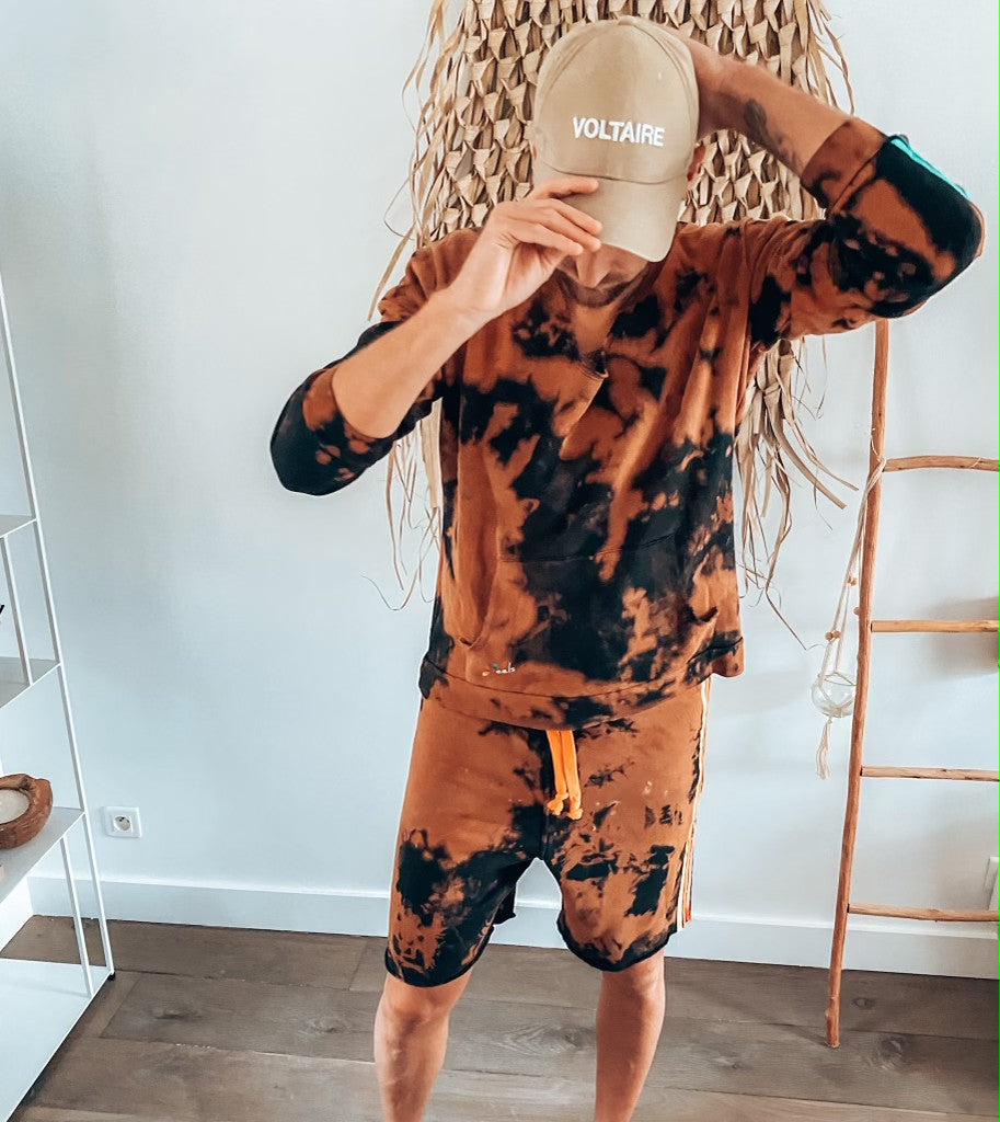 Sweat Col Ouvert Tie & Dye Unisexe